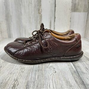 Born Brown Leather Lace Up Women's Loafers #1164